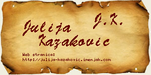 Julija Kazaković vizit kartica